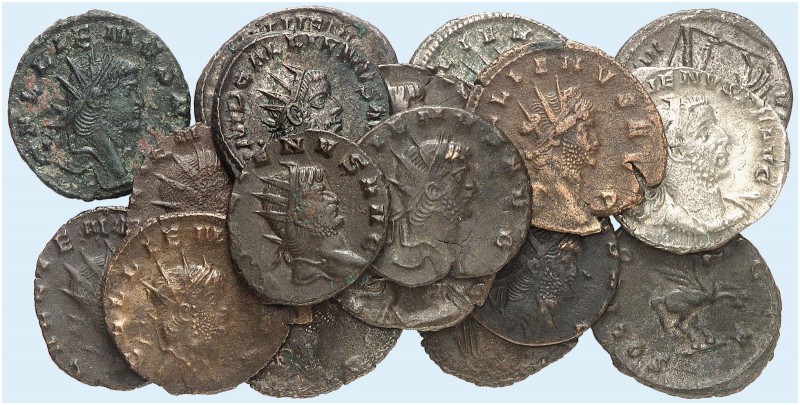 RÖMISCHE MÜNZEN. RÖMISCHE KAISERZEIT. Gallienus, 253 - 268. 
Lot von 18 Stück: ...