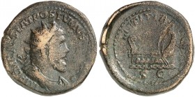 RÖMISCHE MÜNZEN. RÖMISCHE KAISERZEIT. Postumus, 260 - 269. 
Doppelsesterz, Köln. Rev. Galeere, darunter SC.
Bastien 81; C. 179; Elmer 243 24,69 g f....