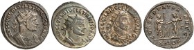 RÖMISCHE MÜNZEN. RÖMISCHE KAISERZEIT. Diocletianus, 284 - 305. 
Lot von 3 Stück: Antoniniane aus Siscia, Antiocheia, Tripolis, Kaiser mit Iuppiter.
...
