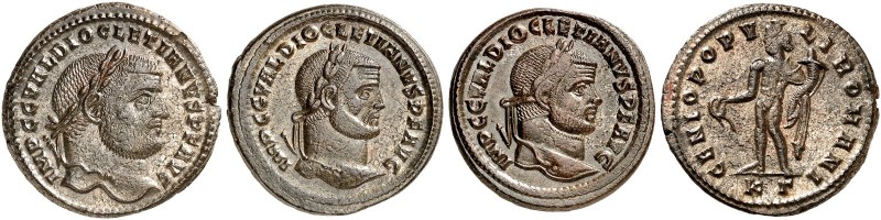 RÖMISCHE MÜNZEN. RÖMISCHE KAISERZEIT. Diocletianus, 284 - 305. 
Lot von 3 Stück...