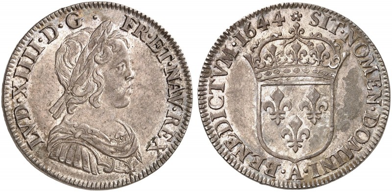 EUROPA. FRANKREICH. - Königreich. Louis XIV., 1643-1715. 
1/4 Écu à la mèche co...