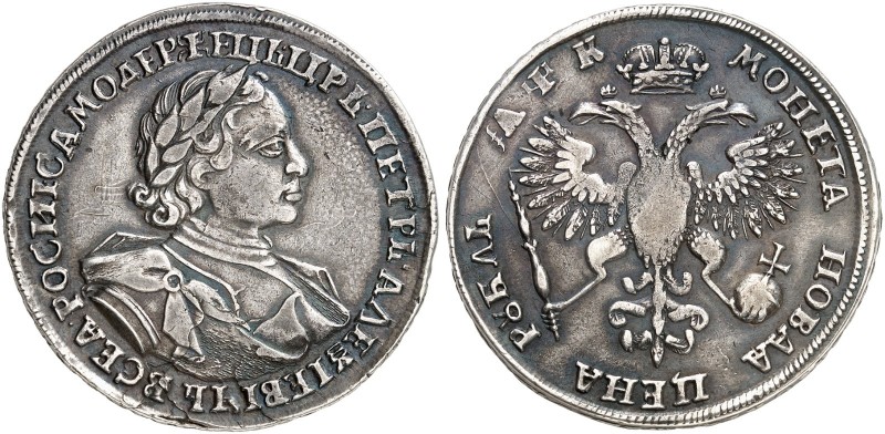 EUROPA. RUSSLAND. Peter I., "der Große", 1682-1725. 
Rubel 1720, Moskau.
Dav. ...