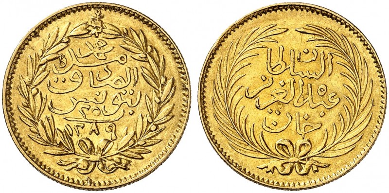 ÜBRIGES AUSLAND. TUNESIEN. Abdul Aziz und Mohammed al-Sadik, 1859-1882. 
25 Pia...