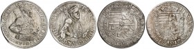 Erzherzog Ferdinand I., 1564-1595. 
Lot von 2 Stück: Taler o. J., Hall.
Dav. 8099, 8102, Voglh. 87 / Var. 5, 25, M. / T. 273, 287 Kr., ss