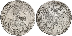 Rudolph II., 1576-1612. 
Taler 1596, Kuttenberg.
Dav. 8079, Voglh. 101 / I ss