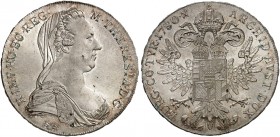 Maria Theresia, 1740-1780. 
Taler 1780, Günzburg (Nachprägung 1960, Wien), mit Stempelfehler ARGHID statt ARCHID.
Hafner 55 St