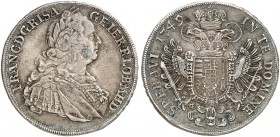 Franz I., 1745-1765. 
1/2 Taler 1749, Graz.
Her. 190, Eypelt. 634 ss
