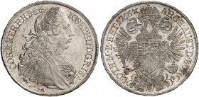 Joseph II., 1765-1790. 
Taler 1766, Wien.
Dav. 1161, Voglh. 293 / I, Her. 75, Eypelt. 817 min. justiert, vz