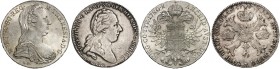 Joseph II., 1765-1790. 
Lot von 2 Stück: Kronentaler 1784, Brüssel, Maria Theresia, Nachprägung Taler 1780, Günzburg.
Dav. 1284, 1151, Voglh. 298, 2...
