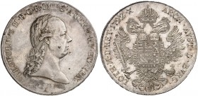 Leopold II., 1790-1792. 
Taler 1792, Wien.
Dav. 1173, Voglh. 301, Her. - RR ! min. Sfr., f. vz