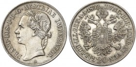 Franz Joseph I., 1848-1916. 
20 Kreuzer 1852, Wien.
Her. 667 f. vz