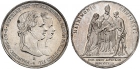 Franz Joseph I., 1848-1916. 
Doppelgulden 1854, Wien, auf seine Vermählung mit Elisabeth von Bayern.
Dav. 19, Her. 822 vz