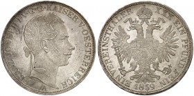 Franz Joseph I., 1848-1916. 
Vereinstaler 1859, Wien.
Thun 445, Dav. 21, Her. 444 vz - St