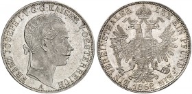 Franz Joseph I., 1848-1916. 
Vereinstaler 1862, Wien.
Thun 445, Dav. 21, Her. 447 vz+