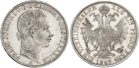 Franz Joseph I., 1848-1916. 
Vereinstaler 1863, Wien.
Thun 445, Dav. 21, Her. 448 vz