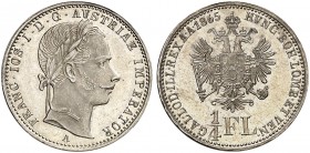Franz Joseph I., 1848-1916. 
1/4 Gulden 1865, Wien.
Her. 640 vz - St