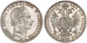 Franz Joseph I., 1848-1916. 
Vereinstaler 1865, Wien.
Thun 445, Dav. 21, Her. 450 vz - St
