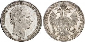 Franz Joseph I., 1848-1916. 
Vereinstaler 1865, Kremnitz.
Thun 446, Dav. 21, Her. 458 vz
