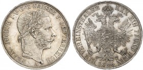 Franz Joseph I., 1848-1916. 
Vereinstaler 1866, Wien.
Thun 450, Dav. 26, Her. 475 vz - St