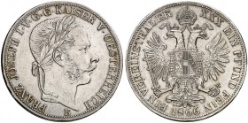 Franz Joseph I., 1848-1916. 
Vereinstaler 1866, Kremnitz.
Thun 451, Dav. 26, Her. 477 vz