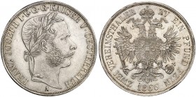 Franz Joseph I., 1848-1916. 
Vereinsdoppeltaler 1866, Wien.
Thun 460, Dav. 24, Her. 417 vz - St