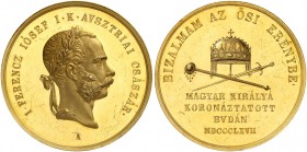 Franz Joseph I., 1848-1916. 
Goldmedaille zu 15 Dukaten 1867, Wien (von J. Tautenhayn u. F. Gaul, 48,6 mm, 52,1 g), auf den gleichen Anlaß wie vorher...