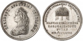 Franz Joseph I., 1848-1916. 
Silberner Krönungsjeton 1867, Wien, auf die ungarische Krönung der Kaiserin in Budapest.
Hauser 833, Frühwald III 7b vz...