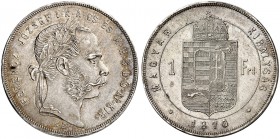 Franz Joseph I., 1848-1916. 
1 Gulden 1870, Kremnitz.
Her. 597 R ! vz - St