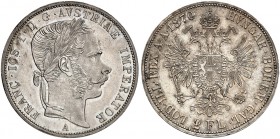 Franz Joseph I., 1848-1916. 
Doppelgulden 1870, Wien.
Thun 457, Dav. 27, Her. 498 f. St