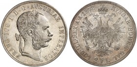 Franz Joseph I., 1848-1916. 
Doppelgulden 1872, Wien.
Thun 458, Dav. 27, Her. 501 vz - St