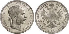 Franz Joseph I., 1848-1916. 
Doppelgulden 1875, Wien.
Thun 458, Dav. 27, Her. 504 vz - St