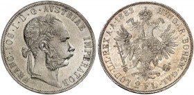 Franz Joseph I., 1848-1916. 
Doppelgulden 1883, Wien.
Thun 458, Dav. 27, Her. 512 winz. Kr., f. St
