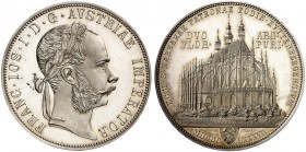 Franz Joseph I., 1848-1916. 
Gedenkdoppelgulden 1887, Kuttenberg.
Thun 467, Dav. 33, Her. 825 RR ! f. St