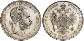 Franz Joseph I., 1848-1916. 
Doppelgulden 1888, Wien.
Thun 458, Dav. 27, Her. 517 vz - St
