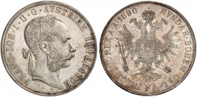 Franz Joseph I., 1848-1916. 
Doppelgulden 1890, Wien.
Thun 458, Dav. 27, Her. 519 vz+