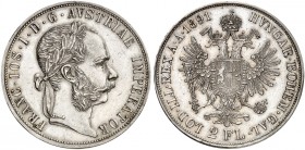 Franz Joseph I., 1848-1916. 
Doppelgulden 1891, Wien.
Thun 458, Dav. 27, Her. 520 vz