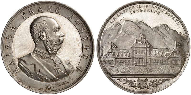 Franz Joseph I., 1848-1916. 
Silbermedaille o. J. (1893, von V. Dobihal, 36,4 m...