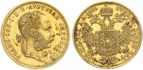 Franz Joseph I., 1848-1916. 
Dukat 1895, Wien.
Friedb. 493, Her. 164, Schlumb. 559 Gold vz