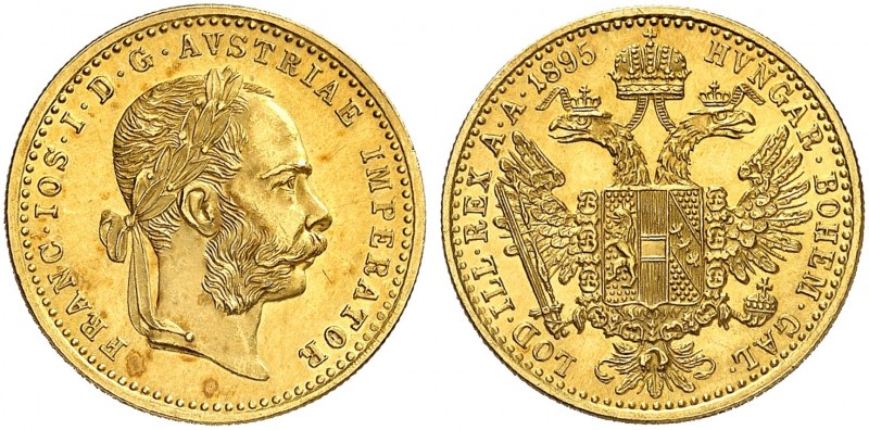 Franz Joseph I., 1848-1916. 
Ein zweites Exemplar.
Gold vz