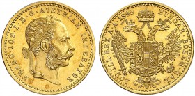 Franz Joseph I., 1848-1916. 
Ein zweites Exemplar.
Gold vz