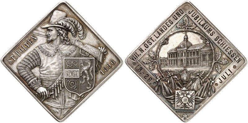 Franz Joseph I., 1848-1916. 
Silberklippe 1896 (von J. Schwerdtner, 34,0 x 34,0...