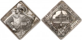 Franz Joseph I., 1848-1916. 
Silberklippe 1896 (von J. Schwerdtner, 34,0 x 34,0 mm), auf das VIII. Niederösterreichische Landes- und Jubiläumsschieße...