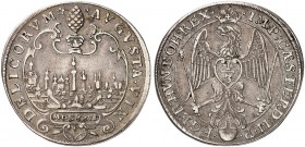 AUGSBURG. - Stadt. 
1/3 Taler 1626, mit Titel Ferdinand II. / Stadtansicht.
Forster 187 ss