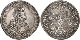 AUGSBURG. - Stadt. 
Taler 1641, mit Brustbild und Titel Ferdinand III. / Stadtansicht.
Dav. 5039 A, Forster 286 ss
