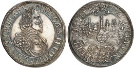 AUGSBURG. - Stadt. 
Taler 1643, mit Brustbild und Titel Ferdinand III. / Stadtansicht.
Dav. 5039, Forster 298 min. berieben, vz