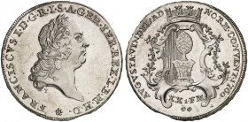 AUGSBURG. - Stadt. 
1/2 Konventionstaler 1760, mit Brustbild und Titel Franz I.
Forster 612 vz
