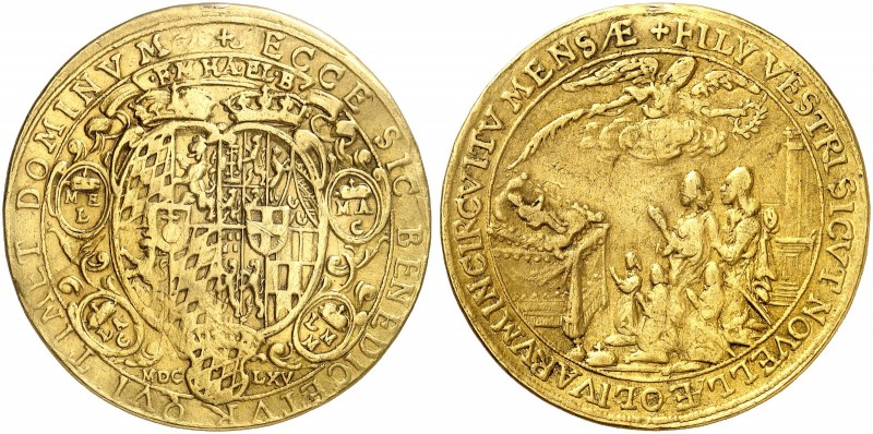 BAYERN. Ferdinand Maria, 1651-1679. 
4 Dukaten 1665, Präsent der bayerischen La...