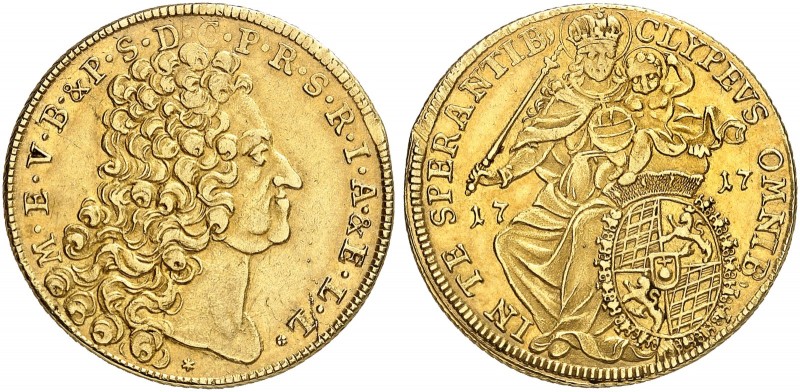 BAYERN. Maximilian II. Emanuel, 1679-1726. 
Doppelter Max d'or 1717.
Friedb. 2...