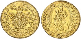 BAYERN. Karl Albert, 1726-1745. 
Dukat 1739.
Friedb. 236, Witt. 1933, Hahn 251 Gold kl. Rdf., f. vz