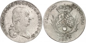 BAYERN. Maximilian IV. (I.) Joseph, 1799-1825. 
Konventionstaler 1802, ohne Mmz. C. D.
Thun 32, Dav. 540, AKS 4 ss